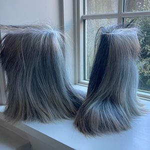 Goat fur boots